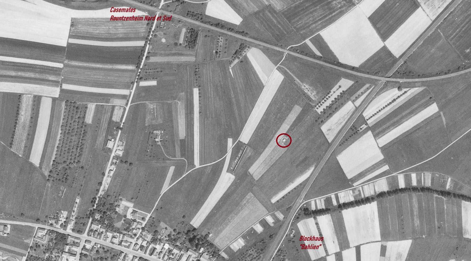 Ligne Maginot - SOUSGEWAND 1 - (Blockhaus pour arme infanterie) - Vue aérienne datant de 1969 du secteur.