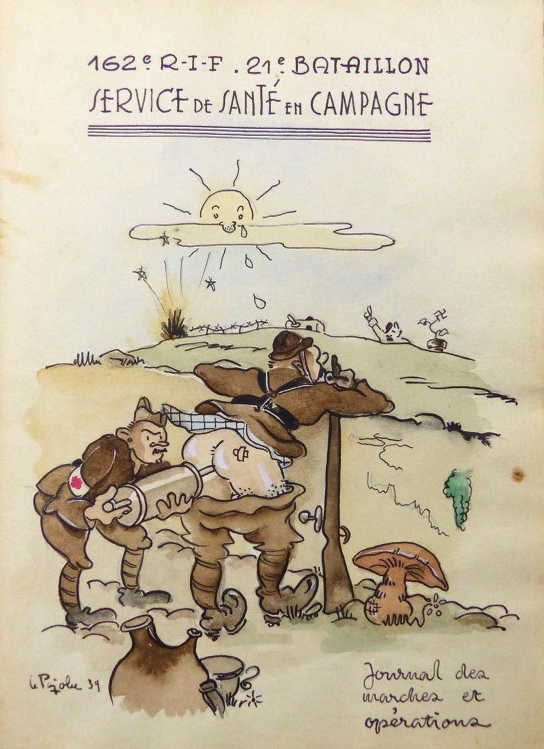 162e R.I.F. 21e bataillon. Service de santé de Campagne. Journal des marches et opérations. - Le Pajolec