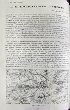 Livre - La résistance de la redoute 117 à Rémering (BERTHET, Georges) - BERTHET, Georges